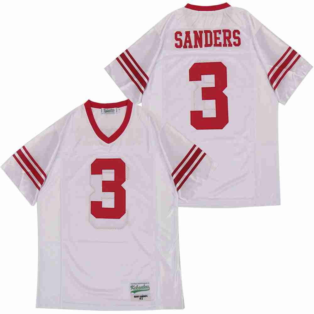 Barry Sanders High School Jersey Wichita North Kansas White product image 1