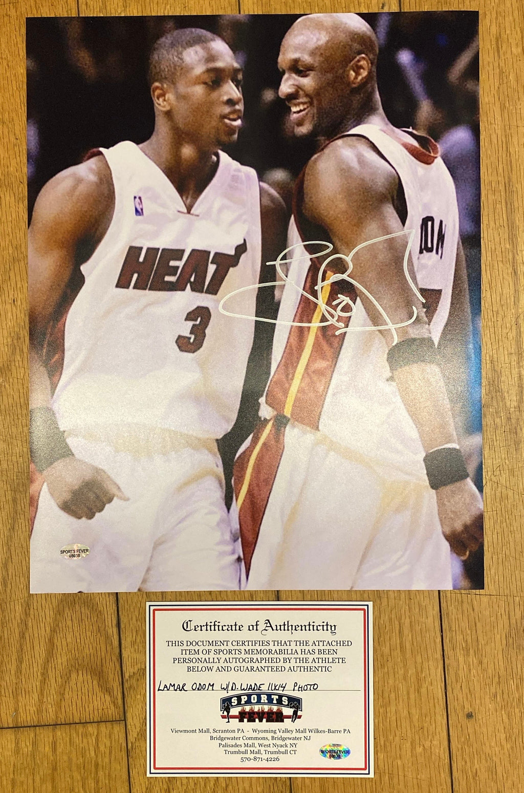 Lamar Odom Miami Heat Autographed 11X14 photo with COA product image 1