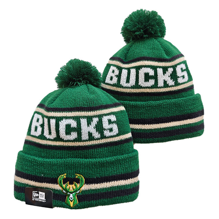 Milwaukee Bucks NBA New Era winter Hat with Pom product image 1