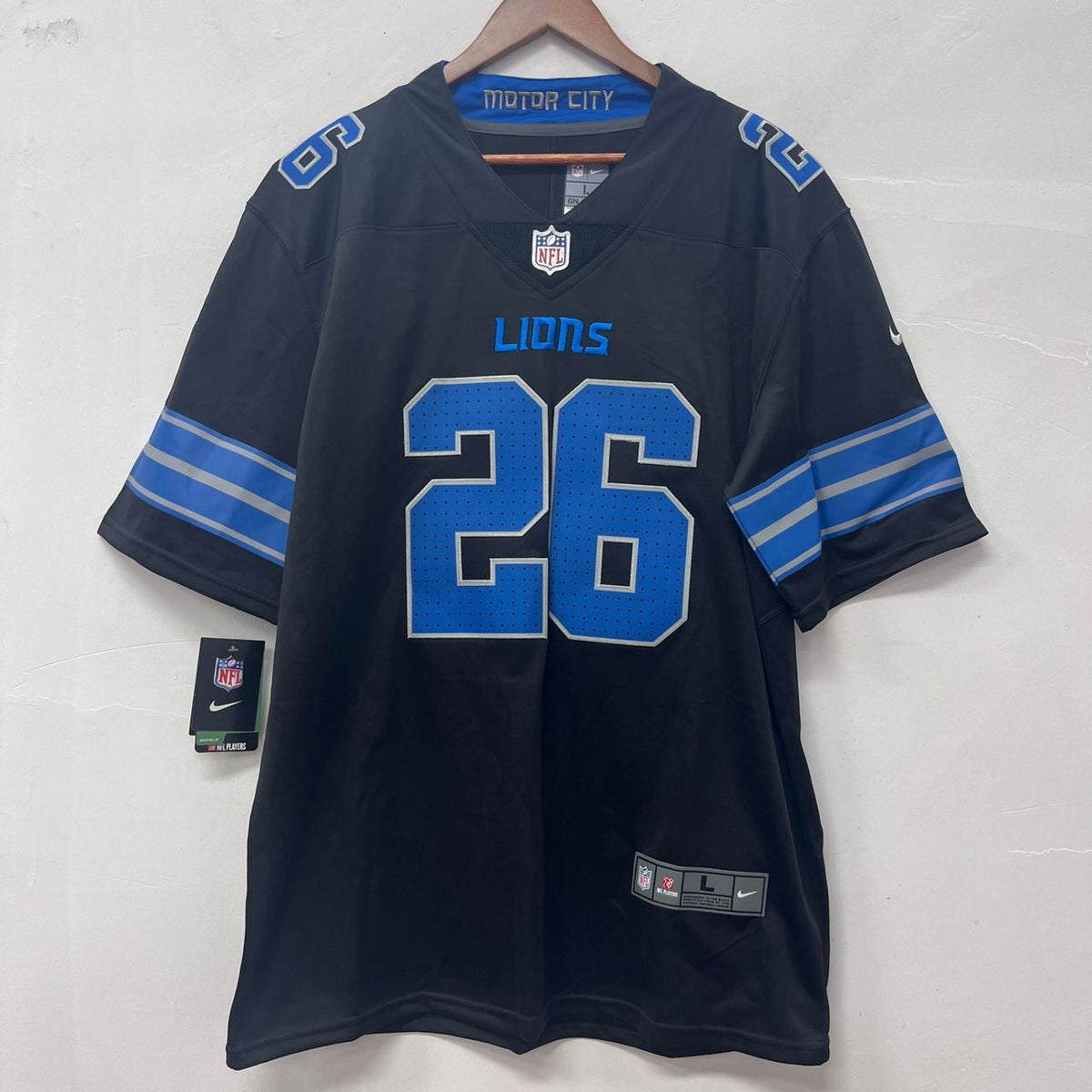 Jahmyr Gibbs Detroit Lions Official NFL Nike Jersey black product image 3