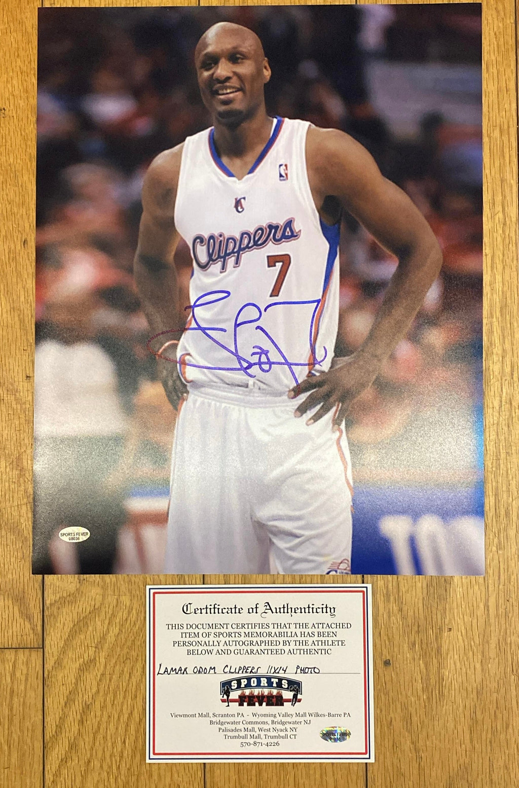 Lamar Odom Los Angeles Clippers Autographed 11X14 photo product image 1