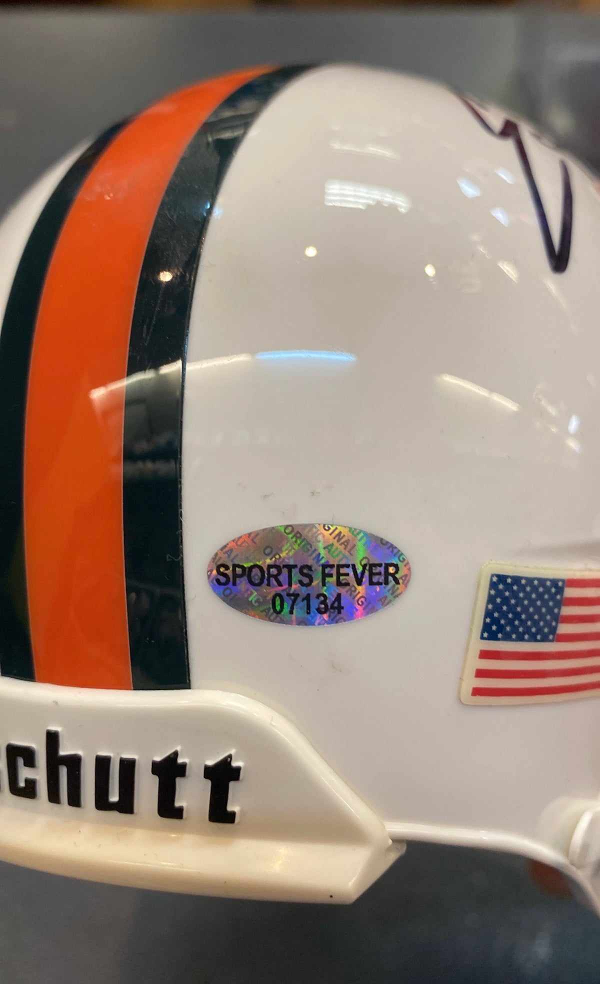 Edgerrin James Autographed Miami Hurricanes Mini Helmet product image 3