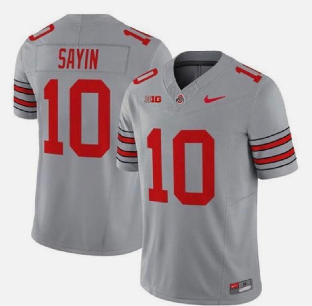 Julian Sayin Ohio State Buckeyes YOUTH KIDS Nike Jersey gray product image 1