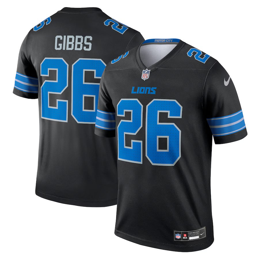 Jahmyr Gibbs Detroit Lions Official NFL Nike Jersey black product image 1