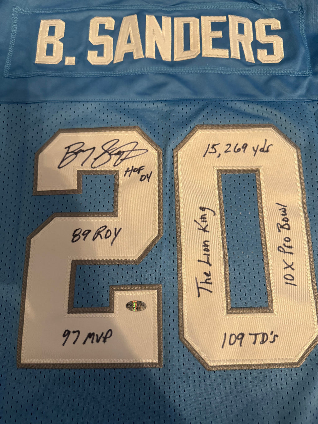Barry Sanders autographed Detroit Lions Mitchell & Ness product image 2