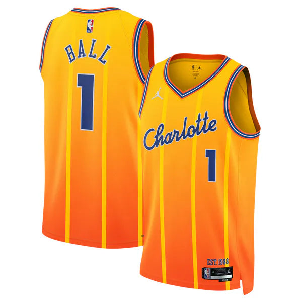 LaMelo Ball YOUTH KIDS Charlotte Hornets Jersey Orange product image 1