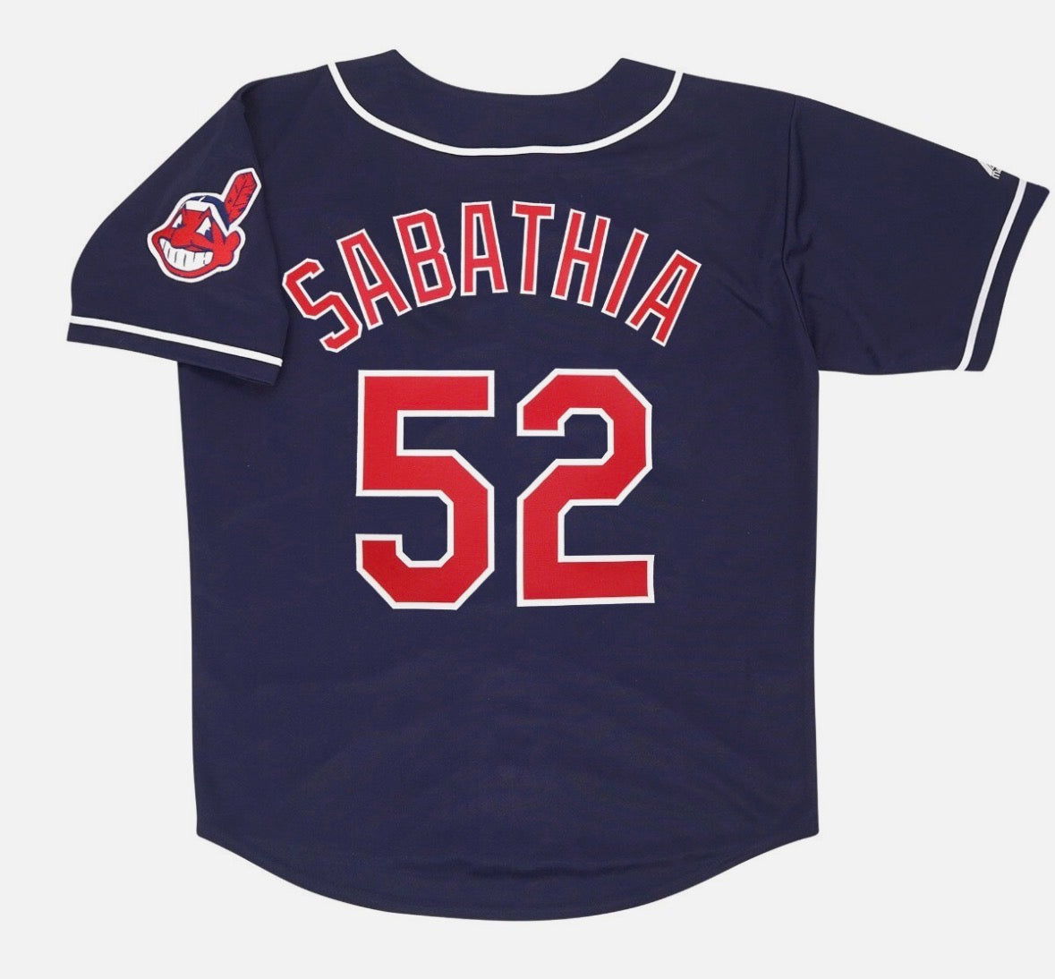 CC Sabathia Cleveland Indians Alt Navy Jersey w/ Team Patch product image 1